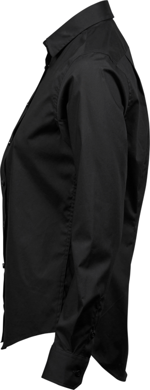 Stretch luxury shirt - Dame - Sort - Style 4025 - Modekompagniet.dk