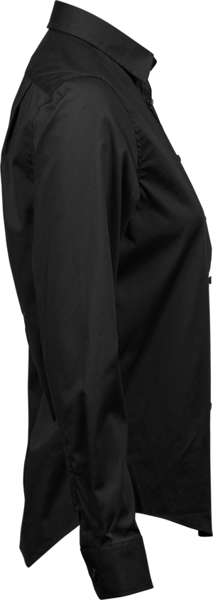 Stretch luxury shirt - Dame - Sort - Style 4025 - Modekompagniet.dk