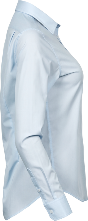 Stretch luxury shirt - Dame - Blå - Style 4025 - Modekompagniet.dk