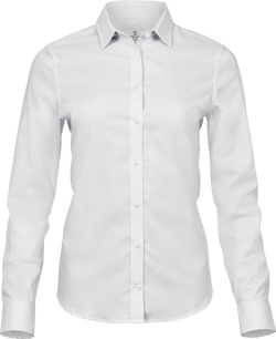 Stretch luxury shirt - Dame - Hvid - Style 4025 - Modekompagniet.dk