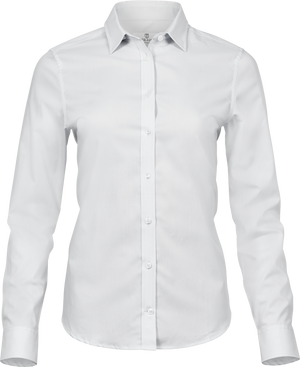 Stretch luxury shirt - Dame - Hvid - Style 4025 - Modekompagniet.dk