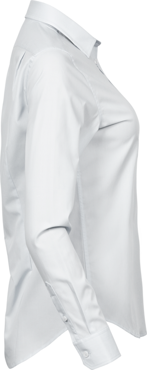 Stretch luxury shirt - Dame - Hvid - Style 4025 - Modekompagniet.dk