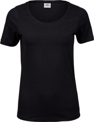 Stretch tee - Dame - Sort - Style 450 - Modekompagniet.dk