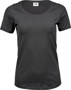 Stretch tee - Dame - Grå - Style 450 - Modekompagniet.dk
