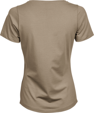 Stretch tee - Dame - Sand - Style 450 - Modekompagniet.dk