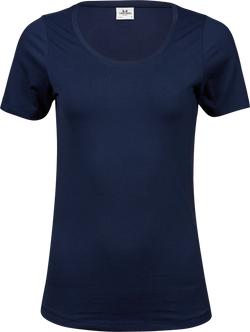 Stretch tee - Dame - Navy - Style 450 - Modekompagniet.dk