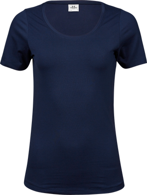 Stretch tee - Dame - Navy - Style 450 - Modekompagniet.dk