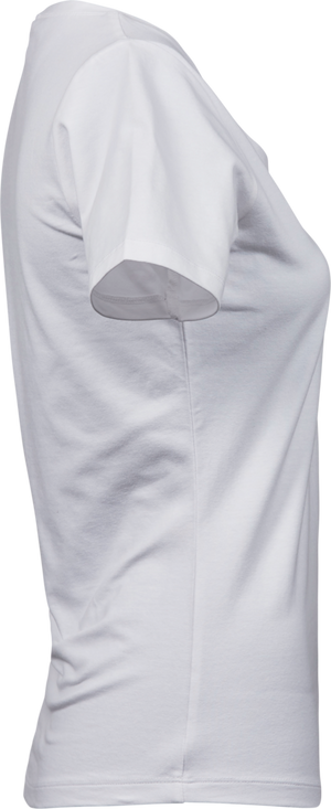 Stretch tee - Dame - Hvid - Style 450 - Modekompagniet.dk