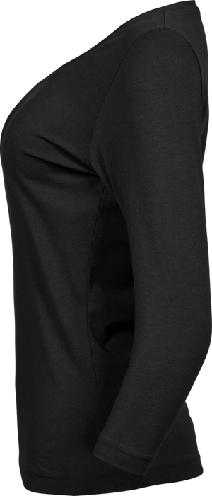 3/4 stretch sleeve tee - Dame - Sort - Style 460 - Modekompagniet.dk