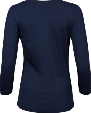 3/4 stretch sleeve tee - Dame - Navy - Style 460 - Modekompagniet.dk