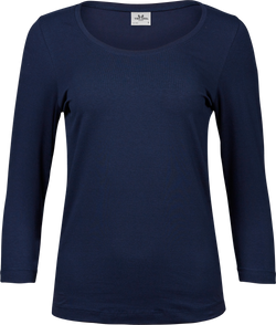 3/4 stretch sleeve tee - Dame - Navy - Style 460 - Modekompagniet.dk