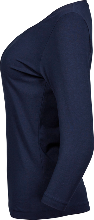 3/4 stretch sleeve tee - Dame - Navy - Style 460 - Modekompagniet.dk