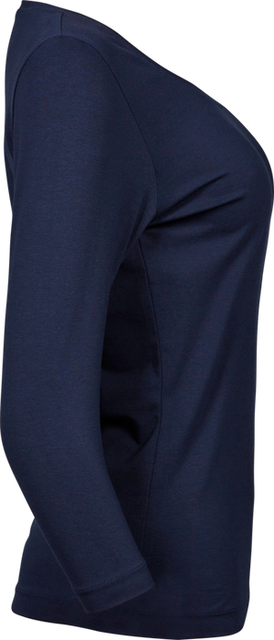 3/4 stretch sleeve tee - Dame - Navy - Style 460 - Modekompagniet.dk