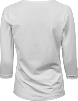 3/4 stretch sleeve tee - Dame - Hvid - Style 460 - Modekompagniet.dk
