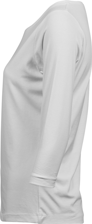 3/4 stretch sleeve tee - Dame - Hvid - Style 460 - Modekompagniet.dk