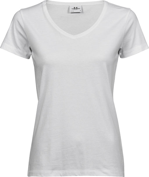 Luksus V-Hals T-Shirt Dame, Hvid - Tee Jays 5005 - Modekompagniet.dk
