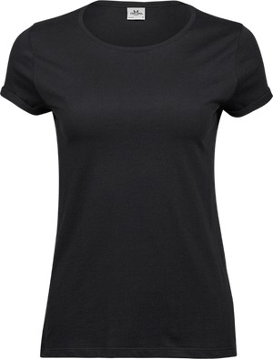 Roll-up tee - Dame - Sort - Style 5063 - Modekompagniet.dk