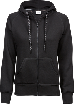 Fashion full zip hood - Dame - Sort - Style 5436 - Modekompagniet.dk