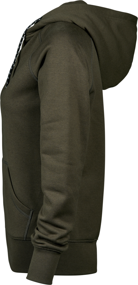 Fashion full zip hood - Dame - Oliven - Style 5436 - Modekompagniet.dk