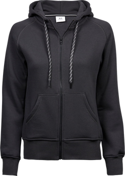 Fashion full zip hood - Dame - Mørk grå - Style 5436 - Modekompagniet.dk