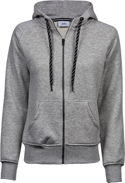 Fashion full zip hood - Dame - Grå - Style 5436 - Modekompagniet.dk