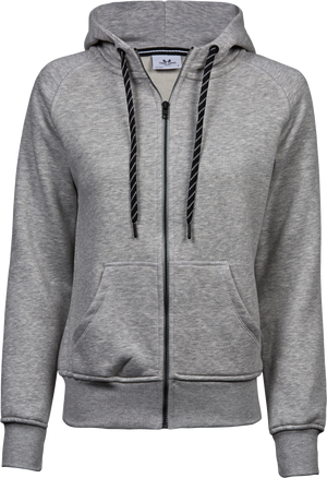 Fashion full zip hood - Dame - Grå - Style 5436 - Modekompagniet.dk