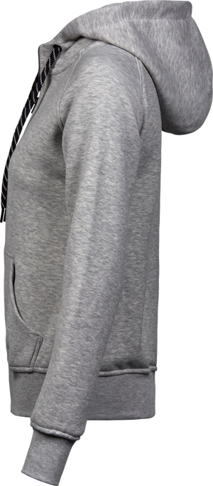 Fashion full zip hood - Dame - Grå - Style 5436 - Modekompagniet.dk