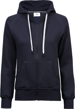 Fashion full zip hood - Dame - Navy - Style 5436 - Modekompagniet.dk