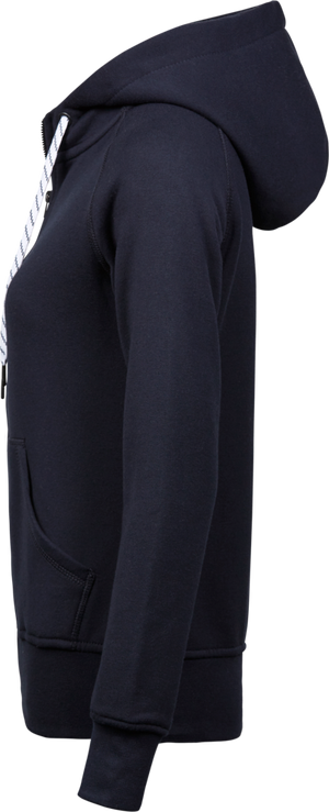 Fashion full zip hood - Dame - Navy - Style 5436 - Modekompagniet.dk