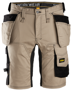 Snickers 6141, AllroundWork håndværkershorts, Khaki/Sort - Modekompagniet.dk