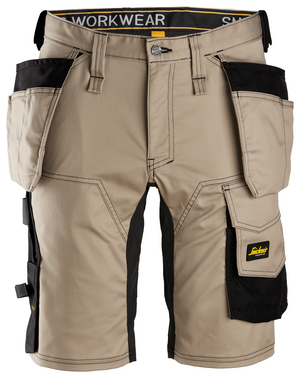 Snickers 6141, AllroundWork håndværkershorts, Khaki/Sort - Modekompagniet.dk