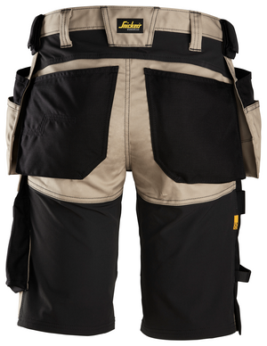 Snickers 6141, AllroundWork håndværkershorts, Khaki/Sort - Modekompagniet.dk