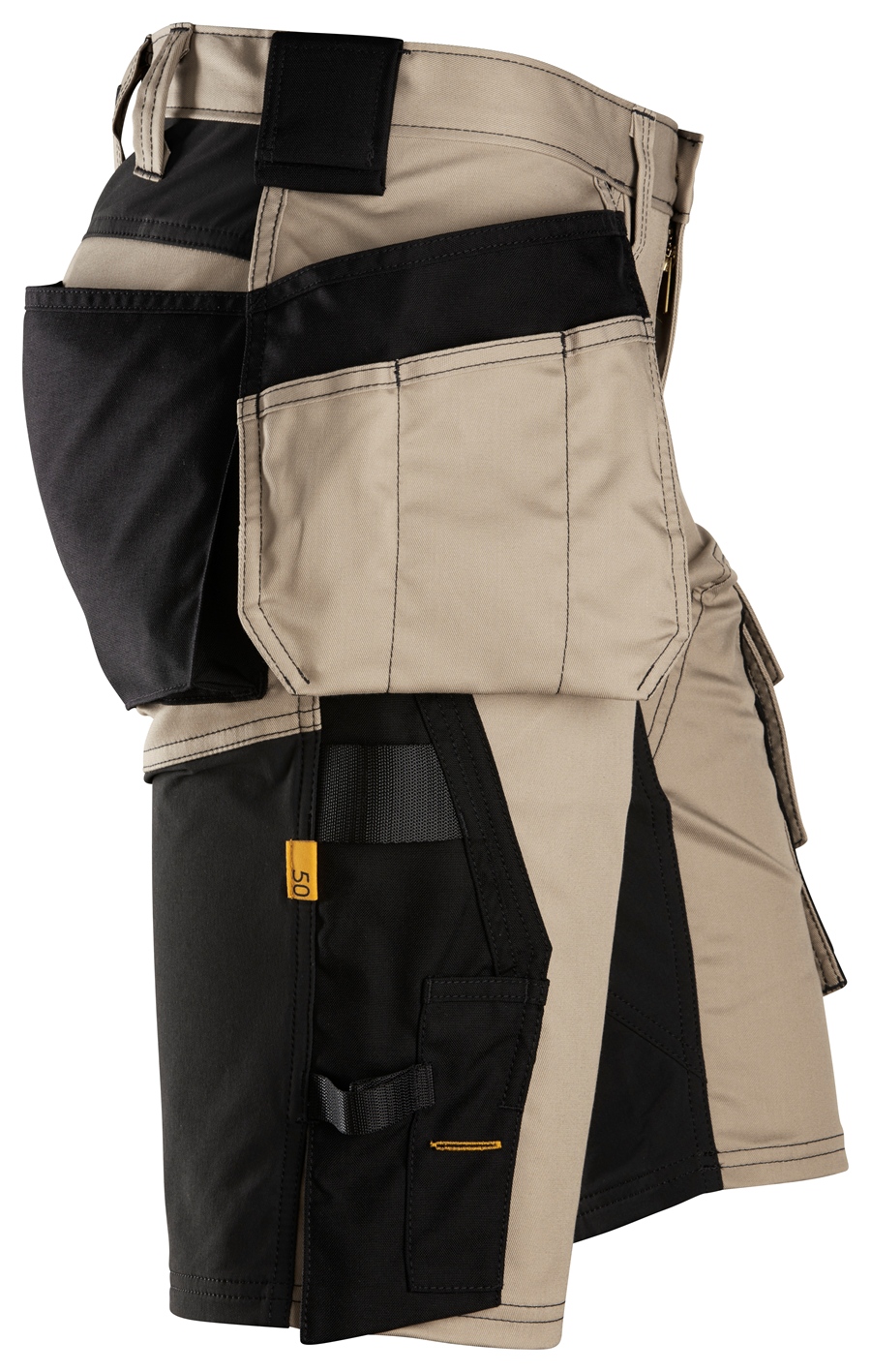 Snickers 6141, AllroundWork håndværkershorts, Khaki/Sort - Modekompagniet.dk