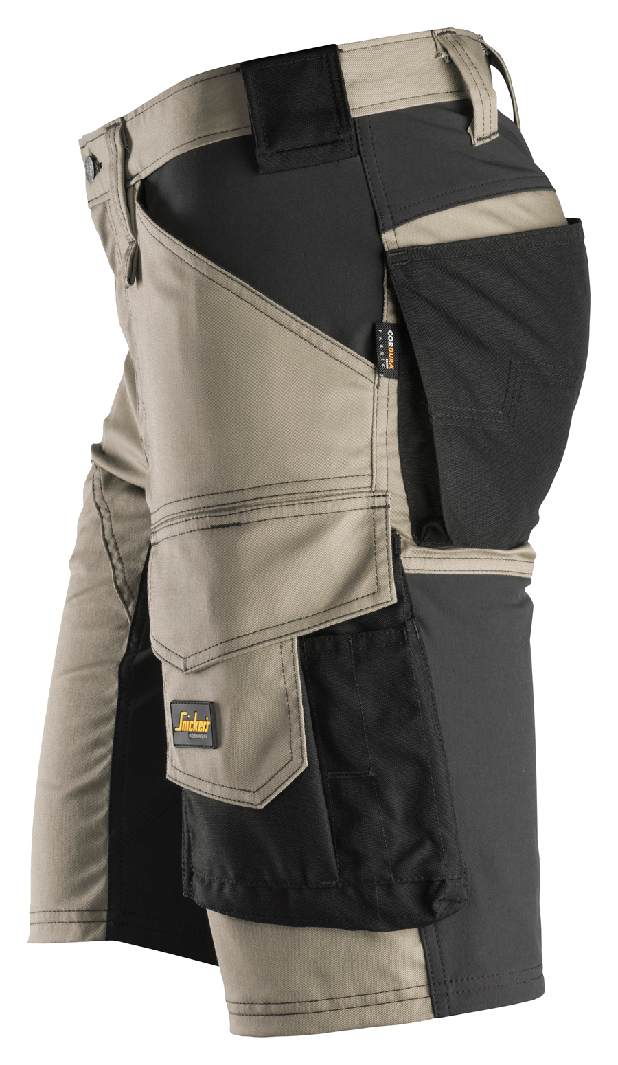 Snickers 6143 AllroundWork arbejdsshorts, Khaki/Sort - Modekompagniet.dk