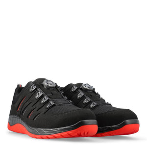 Maddox Boa® Low sikkerhedssko S3, Sort/Rød - Elten 729151 - Modekompagniet.dk