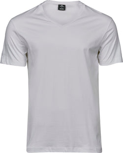 Fashion V-Neck Soft T-Shirt Herre, Hvid -  8006