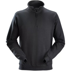 Snickers 2818 sweatshirt med kort lynlås, Sort - Modekompagniet.dk