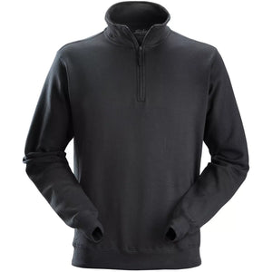 Snickers 2818 sweatshirt med kort lynlås, Sort - Modekompagniet.dk