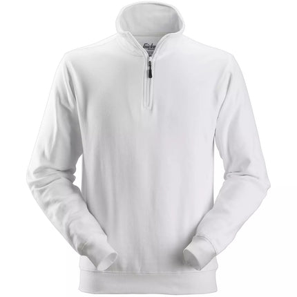 Snickers 2818 sweatshirt med kort lynlås, Hvid - Modekompagniet.dk
