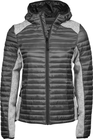 Hooded outdoor crossover - Dame - Grå - Style 9611 - Modekompagniet.dk
