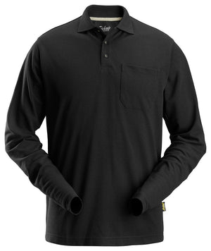 Langærmet polo shirt - Sort - Snickers 2608 - Modekompagniet.dk