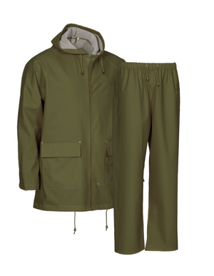 Outdoor Regnsæt PU/PVC, Oliven Grøn - Elka 306600 + 302400 - Modekompagniet.dk