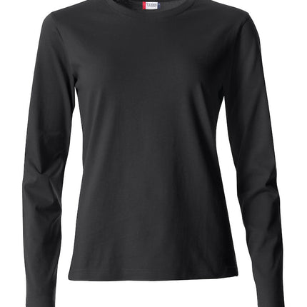 Basic Dame T-shirt med langeærmer - Sort - Clique 029034 - Modekompagniet.dk