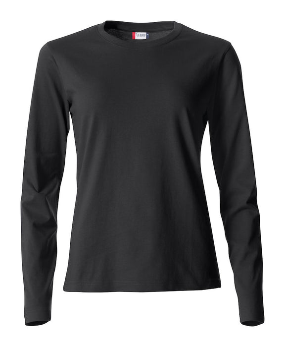 Basic Dame T-shirt med langeærmer - Sort - Clique 029034 - Modekompagniet.dk