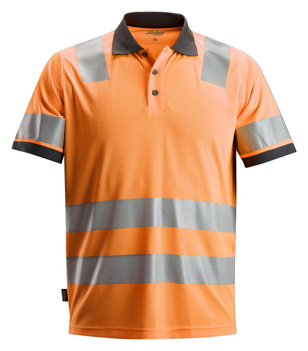 High-Vis polo shirt, klasse 2 - Orange - Snickers 2730 - Modekompagniet.dk