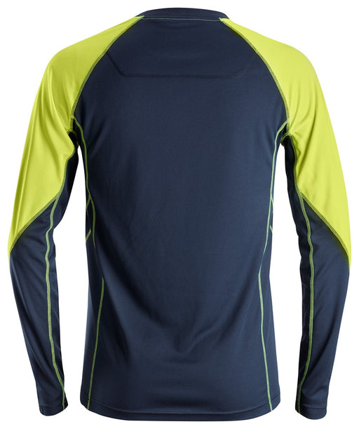 Neon T-shirt med lange ærmer - Navy - Snickers 2405 - Modekompagniet.dk