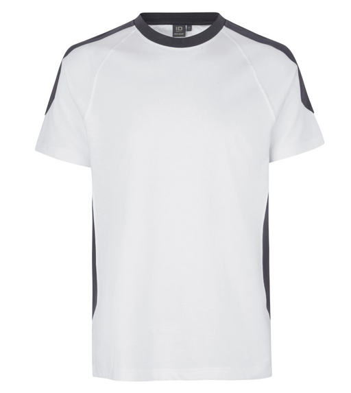 PRO Wear T-shirt med kontrastfarve - Herre - Hvid - ID 0302 - Modekompagniet.dk