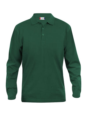 Classic Langærmet Herre Polo, Flaskegrøn - Clique 028245 - Modekompagniet.dk