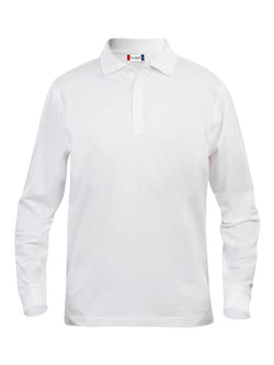 Classic Langærmet Herre Polo, Hvid - Clique 028245 - Modekompagniet.dk