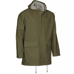 Elka Outdoor regnjakke PU/PVC, Olivengrøn - 306600 - Modekompagniet.dk